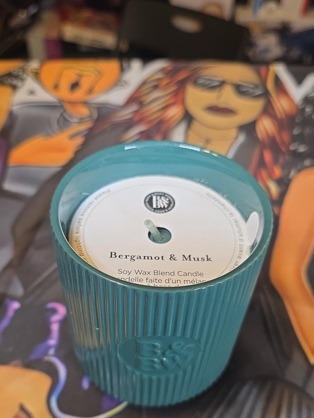 Bergamot & Musk Soy Wax Candle — Teal
